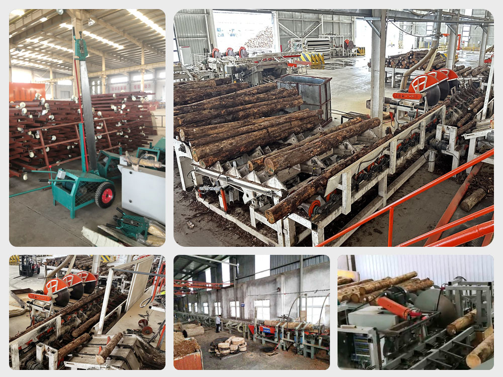 log cutting saw working picture