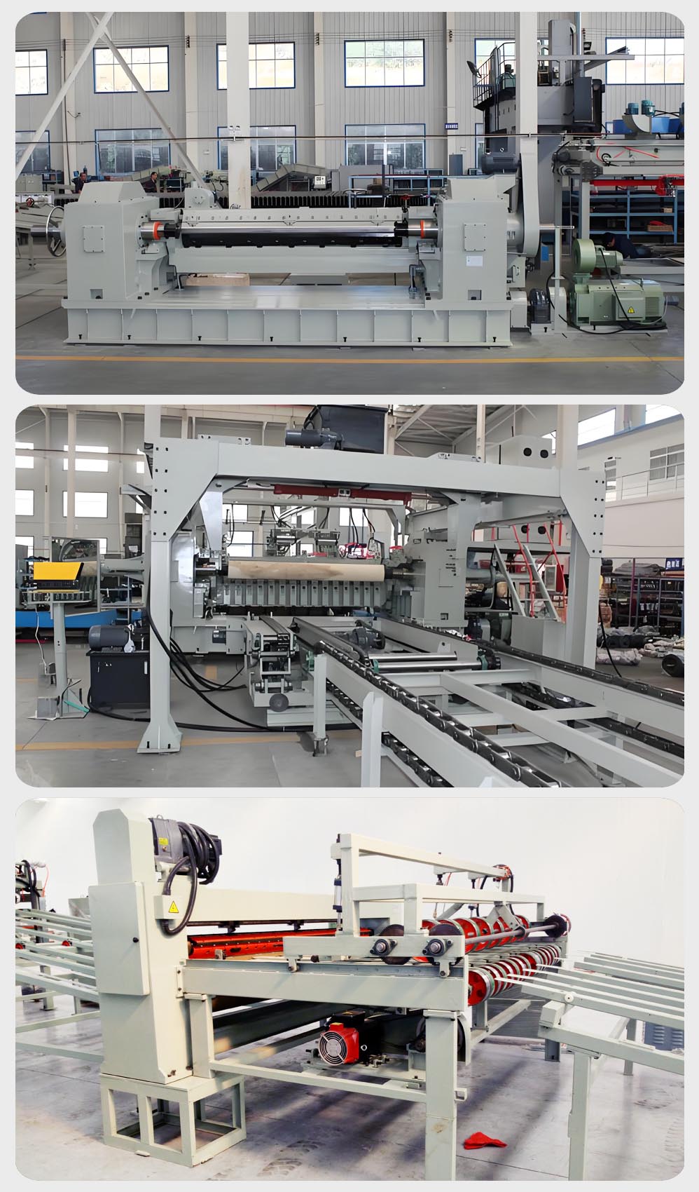 spindle veneer peeling line showing