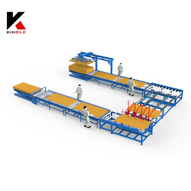 China high efficiency plywood manual putty line and overturning machine