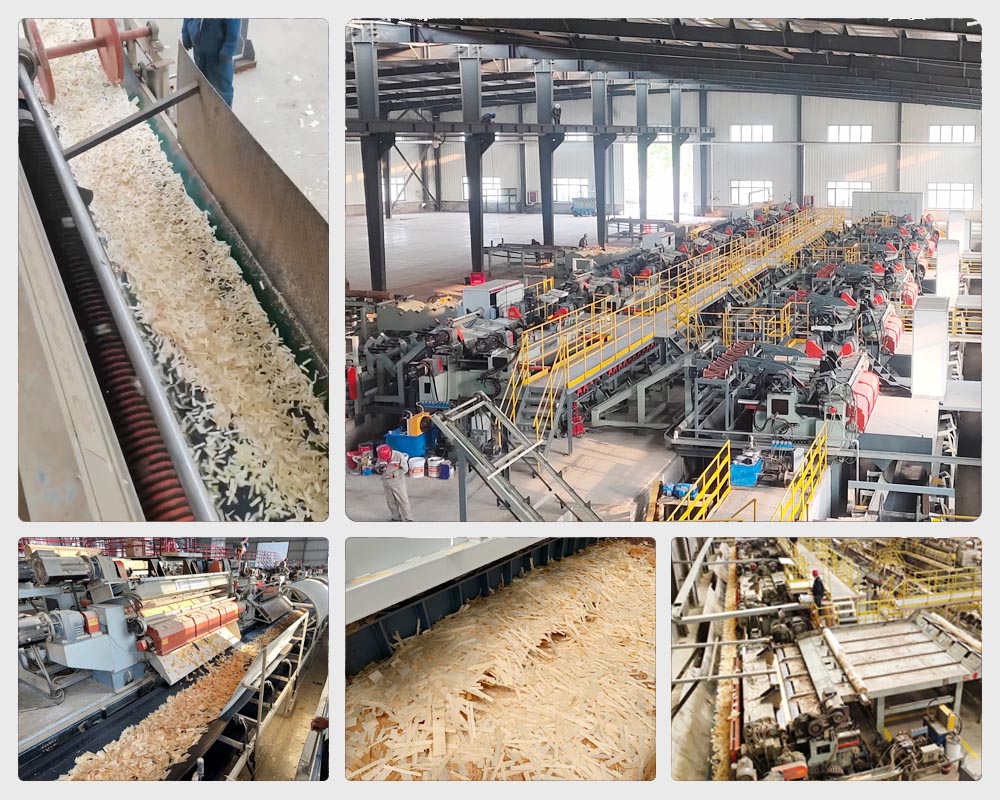OSB wood shavings peeling line