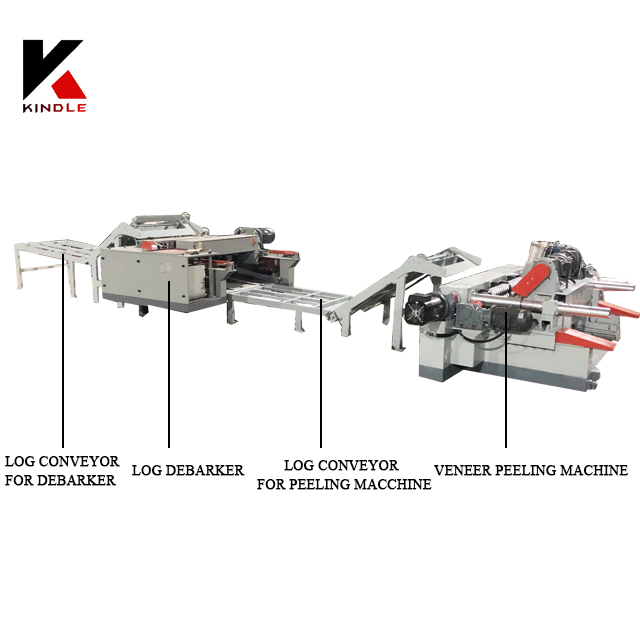 High efficiency automatical veneer peeling doulbe line