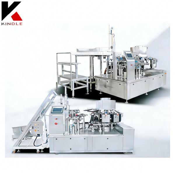Full Automatic Weighing Packaging Machinery Noodle Food Rice Chicken Meat Rotary Pouch Sealer Filling Vacuum Packing Machine